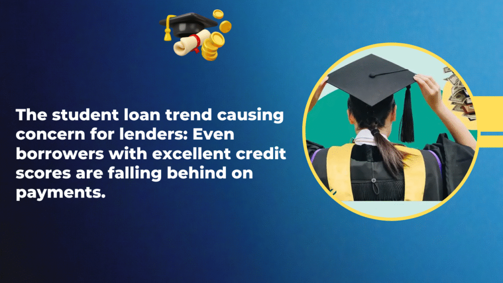 The student loan trend causing concern for lenders: Even borrowers with excellent credit scores are falling behind on payments.